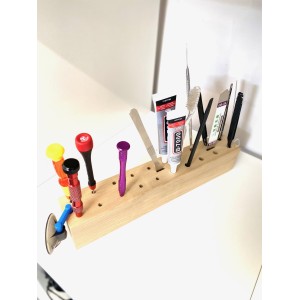 PORTA CACCIAVITI IN LEGNO  ORGANIZER RIPARAZIONE SMARTPHONE TOOL KIT
