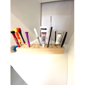PORTA CACCIAVITI IN LEGNO  ORGANIZER RIPARAZIONE SMARTPHONE TOOL KIT