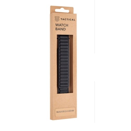CINTURINO PER APPLE WATCH TACTICAL DA 38 40 41mmm SERIE 1 2 3 4 5 6 7 SE NERO IN PELLE