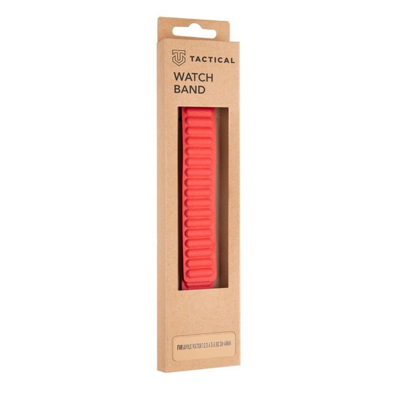 CINTURINO PER APPLE WATCH TACTICAL ROSSO DA 38 40 41mmm SERIE 1 2 3 4 5 6 7 SE  IN PELLE
