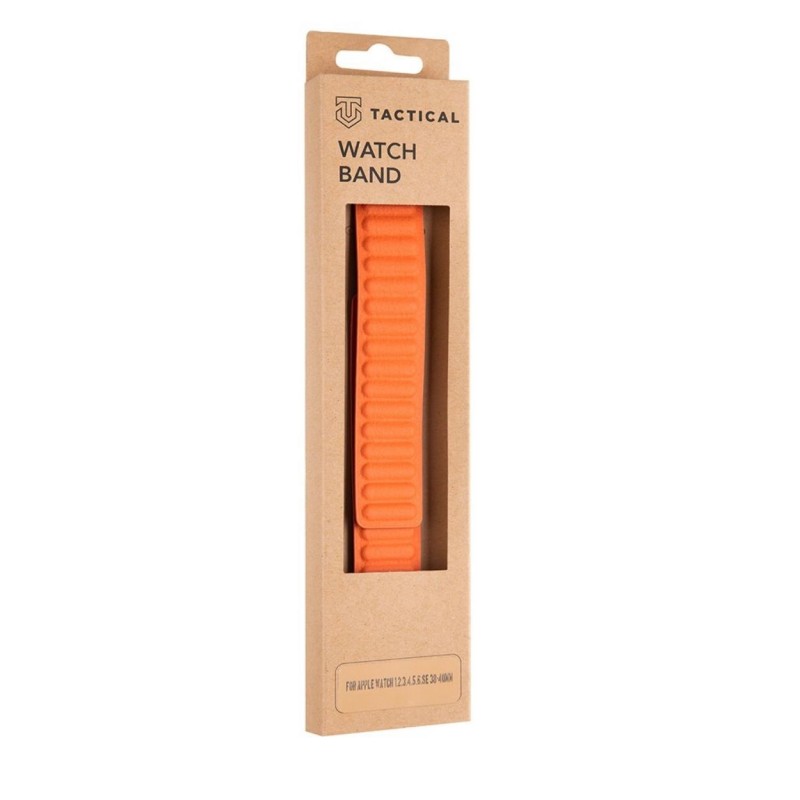 CINTURINO PER APPLE WATCH TACTICAL ARANCIONE DA 38 40 41mmm SERIE 1 2 3 4 5 6 7 SE  IN PELLE