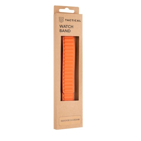 CINTURINO PER APPLE WATCH TACTICAL ARANCIONE DA 38 40 41mmm SERIE 1 2 3 4 5 6 7 SE  IN PELLE