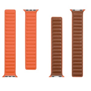 CINTURINO PER APPLE WATCH TACTICAL ARANCIONE DA 38 40 41mmm SERIE 1 2 3 4 5 6 7 SE  IN PELLE