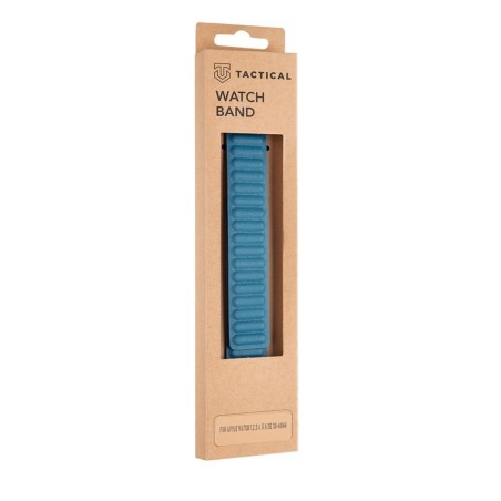 CINTURINO PER APPLE WATCH TACTICAL BLU MARINO DA 38 40 41mmm SERIE 1 2 3 4 5 6 7 SE  IN PELLE