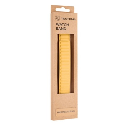 CINTURINO PER APPLE WATCH TACTICAL GIALLO DA 42 44 45mm SERIE 1 2 3 4 5 6 7 SE  IN PELLE