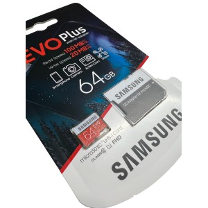 MICRO SD XC 64GB EVO plus SAMSUNG CLASSE 10 CON ADATTATORE NUOVA IN CONFEZIONE