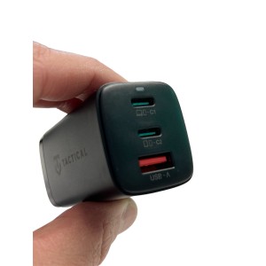 CARICATORE USB C 65W TACTICAL CARICABATTERIE ULTRA RAPIDO GAN 3 PRESE USB