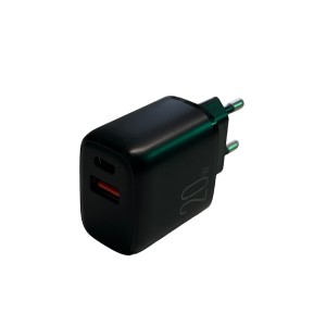 CARICATORE USB C 20W TACTICAL CARICABATTERIE RAPIDO  2 PRESE USB NERO
