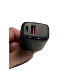 CARICATORE USB C 20W TACTICAL CARICABATTERIE RAPIDO  2 PRESE USB NERO