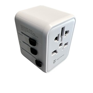ADATTATORE UNIVERSALE DA VIAGGIO CON 2 USB / C PRESA ELETTRICA BIANCO