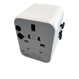 ADATTATORE UNIVERSALE DA VIAGGIO CON 2 USB / C PRESA ELETTRICA BIANCO