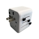 ADATTATORE UNIVERSALE DA VIAGGIO CON 2 USB / C PRESA ELETTRICA BIANCO