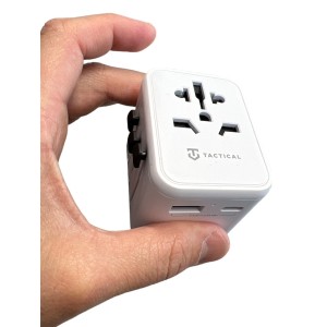 ADATTATORE UNIVERSALE DA VIAGGIO CON 2 USB / C PRESA ELETTRICA BIANCO