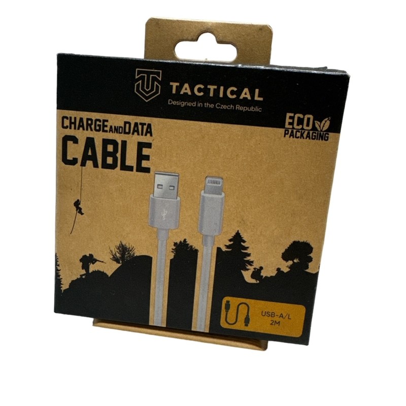 CAVO CAVETTO COMPATIBILE LIGHTNING a USB TACTICAL 2 METRI LUNGHEZZA PER IPHONE IPAD RICARICA E SINCRONIZZA