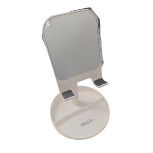 SUPPORTO CELLULARE DA SCRICAVIA BIANCO REGOLABILE DA TAVOLO CON PORTA OGGETTI