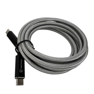 CAVO CAVETTO USB-C A USB-C TACTICAL 2 METRI RICARICA E SINCRONIZZA  PER SMARTPHONE UNIVERSALE GRIGIO INTRECCIATO