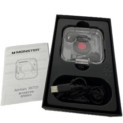 MONSTER AURICOLARE BLUETOOTH 5.2 CUFFIA WIRELESS STEREO XKT01 NERO CON MICROFONO