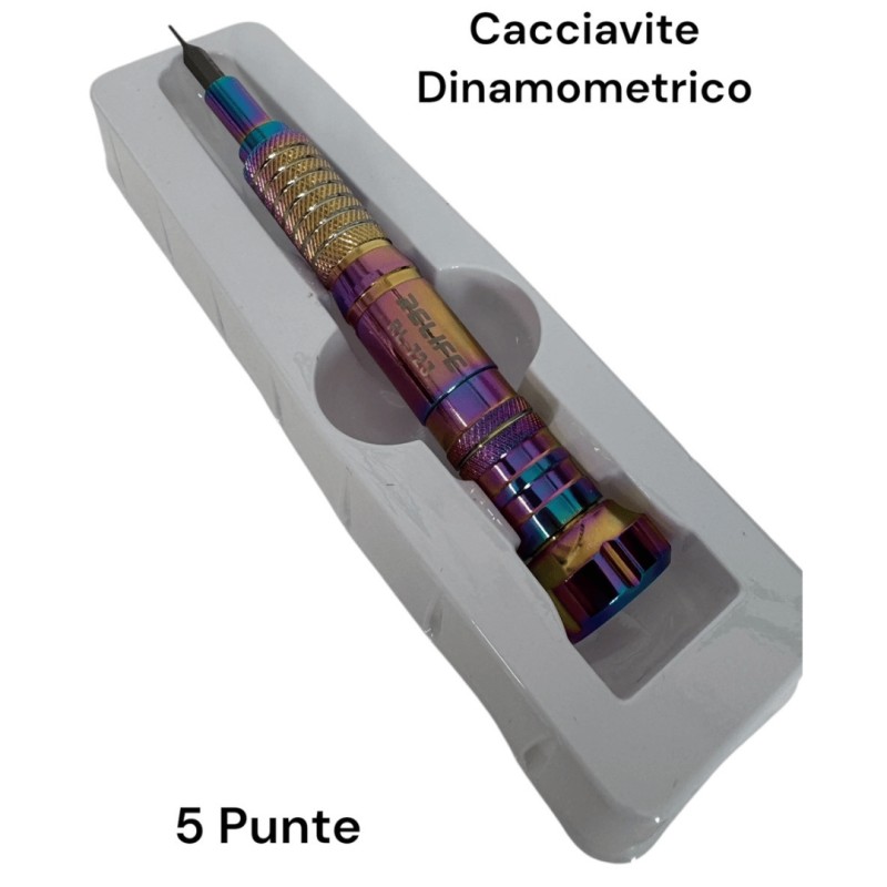 Cacciavite di precisione Dinamometrico 5 IN 1 ACCIAIO S2 smontaggio elettronica magnetico