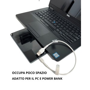 CAVETTO CAVO DATI USB-C A USB-A PER RICARICA E SINCRONIZZAZIONE 27W AD ALTA VELOCITA' DA 25 cm