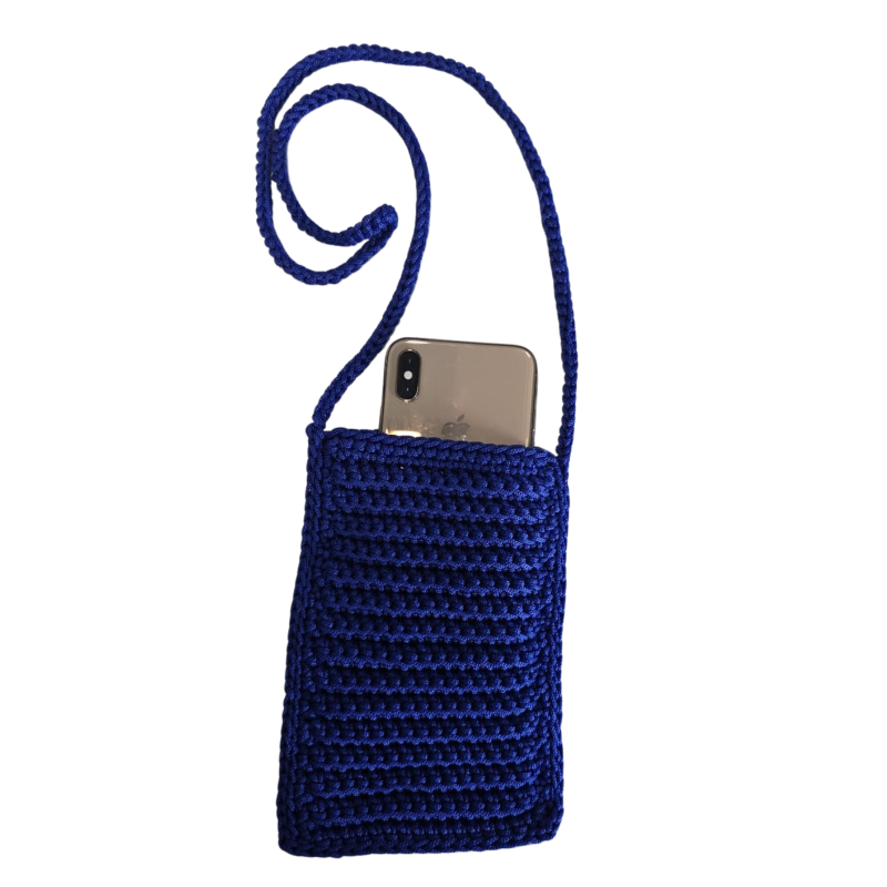PORTA CELLULARE UNIVERSALE REALIZZATO A MANO IN CORDINO ROSSO