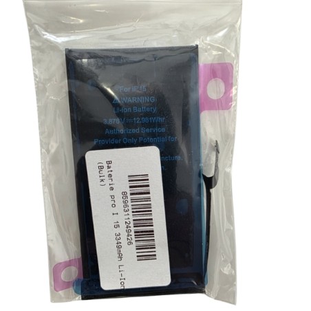 BATTERIA PER APPLE IPHONE 15 OEM NUOVA DI RICAMBIO 3349 MAH CON BIADESIVO
